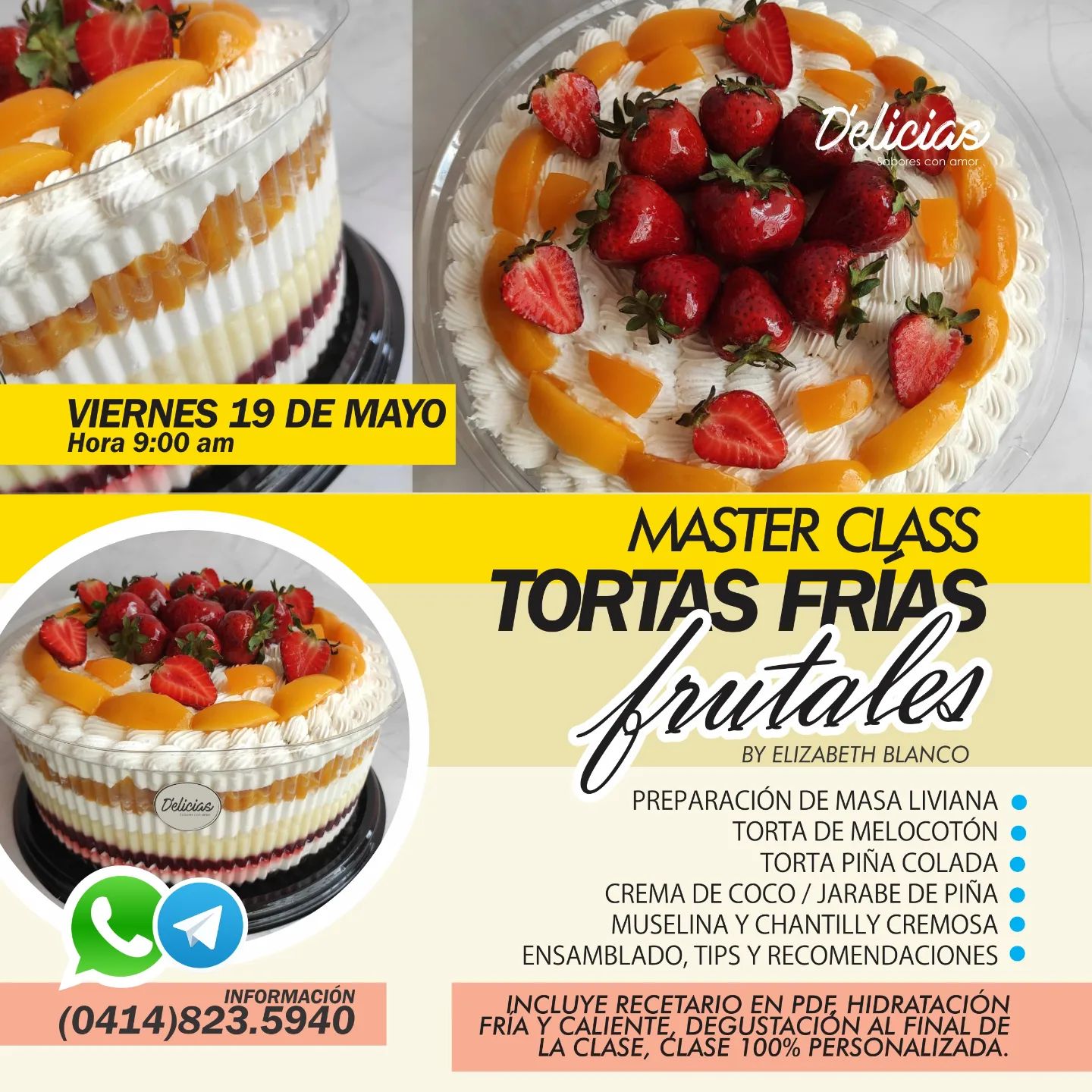 Hola Ticket | Master class tortas frías frutales